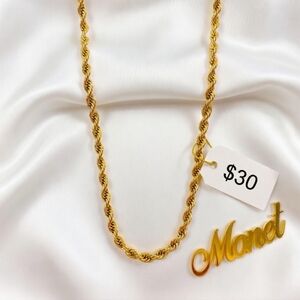 Monet Gold Rope Chain Necklace
